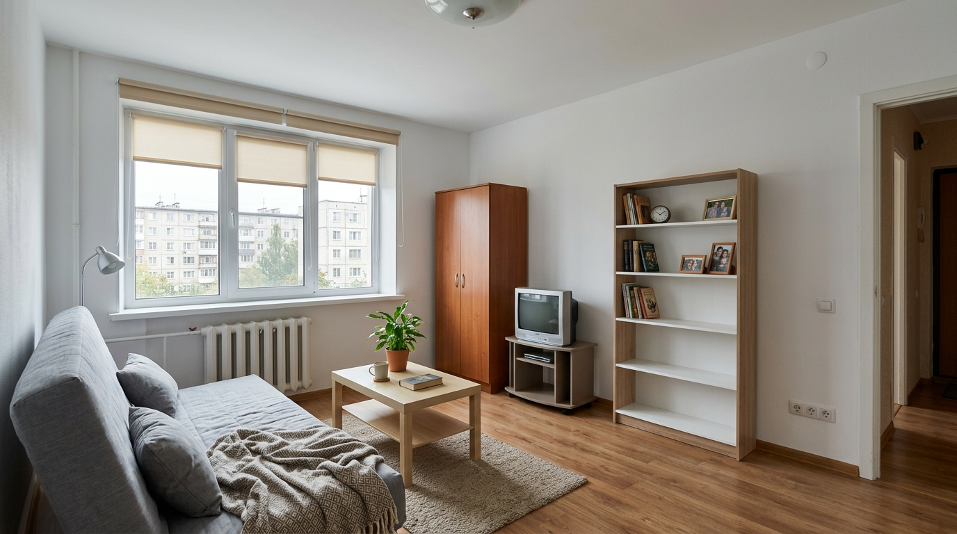 Интерьер после эконом-ремонта, косметическая отделка